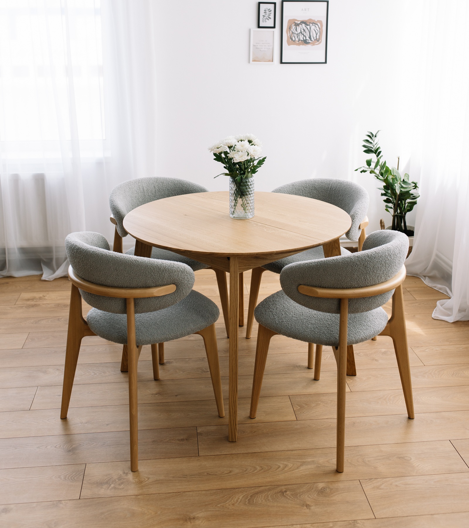 Roses-4 Chair Roses (Oak)