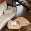 Evo oak coffee table set in contemporary lounge