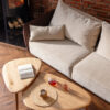 Evo solid oak coffee tables with rounded organic tops