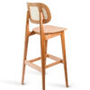 Benet Bar oak bar chair cane back detail
