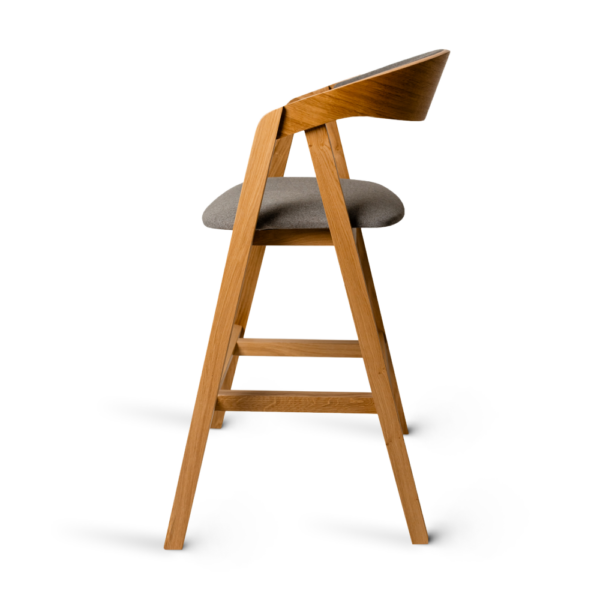 GURU Bar Soft oak bar chair with upholstered backrest