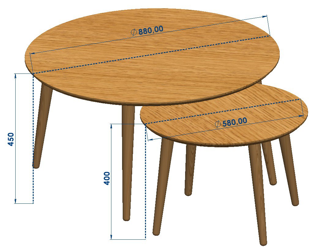 Twin solid oak coffee table set dimensions